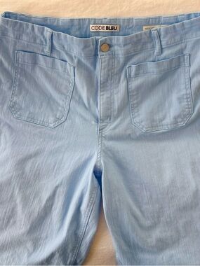 Code Bleu Pale Blue Cropped Wide Leg Jeans